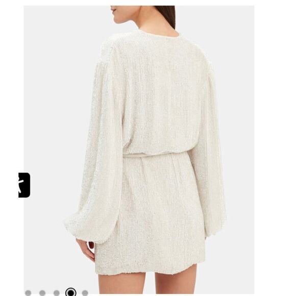 Retrofete Embellished Sequins Gabrielle Wrap Dress White Women's Size S NWT - Picture 4 of 12